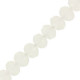 Faceted glass rondelle beads 4x3mm White pearl shine coating